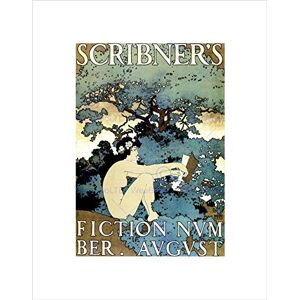 Wee Blue Coo VINTAGE MAGAZINE COVER SCRIBNERS NOUVEAU FOREST WOMAN FRAMED ART PRINT B12X11676 Wee Blue Coo VINTAGE MAGAZINE COVER SCRIBNERS NOUVEAU FOREST WOMAN FRAMED ART PRINT B12X11676