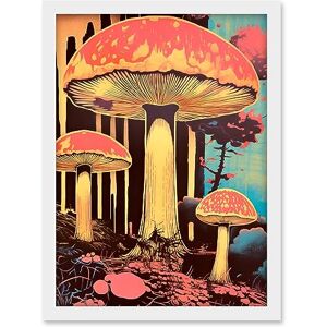 Artery8 Red Mushroom Fungi Pink Blue Bright Psychedelic Nature Kitchen Artwork Framed A3 Wall Art Print Artery8 Red Mushroom Fungi Pink Blue Bright Psychedelic Nature Kitchen Artwork Framed A3 Wall Art Print
