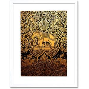 Wee Blue Coo Painting Drawing Ornate Abstract Thailand Elephant Picture Framed Wall Art Print Wee Blue Coo Painting Drawing Ornate Abstract Thailand Elephant Picture Framed Wall Art Print