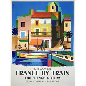 Wee Blue Coo Travel France Train Railway Riviera French Railroad Boat Vintage Art Print Poster Wall Decor 12X16 Inch Wee Blue Coo Travel France Train Railway Riviera French Railroad Boat Vintage Art Print Poster Wall Decor 12X16 Inch