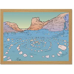 Wee Blue Coo Isle Of Skye Scotland Fairy Glen Stone Circle Illustration Large Framed Art Print Poster Wall Decor 18x24 inch Wee Blue Coo Isle Of Skye Scotland Fairy Glen Stone Circle Illustration Large Framed Art Print Poster Wall Decor 18x24 inch