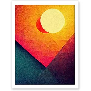Wee Blue Coo Abstract Geometric Retro Eclipse Moon Sun Yellow Pink Teal Colourful Sunset Artwork Framed Wall Art Print 18X24 Inch Wee Blue Coo Abstract Geometric Retro Eclipse Moon Sun Yellow Pink Teal Colourful Sunset Artwork Framed Wall Art Print 18X24 Inch