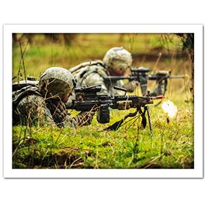 Fine Art Prints Military USA Army Soldier Alpha Company M249 Machine Gun Photo Artwork Framed Wall Art Print 18X24 Inch Fine Art Prints Military USA Army Soldier Alpha Company M249 Machine Gun Photo Artwork Framed Wall Art Print 18X24 Inch