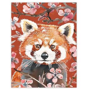 Artery8 Red Panda Cherry Blossom Tree Branch Watercolour Living Room Large Wall Art Poster Print Thick Paper 18X24 Inch Artery8 Red Panda Cherry Blossom Tree Branch Watercolour Living Room Large Wall Art Poster Print Thick Paper 18X24 Inch