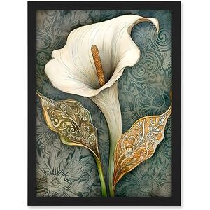 Artery8 William Morris Style Art Nouveau Calla Lily Flower Artwork Framed A3 Wall Art Print Artery8 William Morris Style Art Nouveau Calla Lily Flower Artwork Framed A3 Wall Art Print