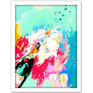 Wee Blue Coo Abstract Champagne Bottle Cork Pop Fizzy Artwork Framed Wall Art Print 18X24 Inch Wee Blue Coo Abstract Champagne Bottle Cork Pop Fizzy Artwork Framed Wall Art Print 18X24 Inch