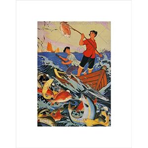 Wee Blue Coo POLITICAL COMMUNISM CHINA FISH PEOPLE BOAT HAPPY JOY FRAMED ART PRINT B12X4513 Wee Blue Coo POLITICAL COMMUNISM CHINA FISH PEOPLE BOAT HAPPY JOY FRAMED ART PRINT B12X4513