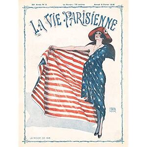 Artery8 La Vie Parisienne Fashion 1918 USA Flag Magazine Cover Unframed Wall Art Print Poster Home Decor Premium Artery8 La Vie Parisienne Fashion 1918 USA Flag Magazine Cover Unframed Wall Art Print Poster Home Decor Premium