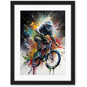 Artery8 Mountain Biking Extreme Sport Paint Splat Portrait Artwork Framed Wall Art Print 18X24 Inch Artery8 Mountain Biking Extreme Sport Paint Splat Portrait Artwork Framed Wall Art Print 18X24 Inch