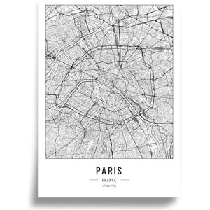 Cool Factory A3 Size Paris City Map Poster without Frame for Living Room and Bedroom, 250 g Paper, Black/White, 297mm x 420mm Cool Factory A3 Size Paris City Map Poster without Frame for Living Room and Bedroom, 250 g Paper, Black/White, 297mm x 420mm