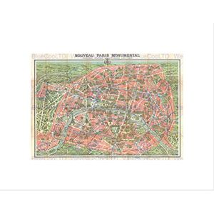 Wee Blue Coo Map Illustrated Antique Leconte Paris Wall Art Print Wee Blue Coo Map Illustrated Antique Leconte Paris Wall Art Print