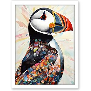 Artery8 Multicolour Pattern Feather Puffin Bird Folk Art Artwork Framed Wall Art Print 18X24 Inch Artery8 Multicolour Pattern Feather Puffin Bird Folk Art Artwork Framed Wall Art Print 18X24 Inch