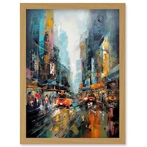 Artery8 New York City Rainy Day Abstract Action Cityscape Artwork Framed Wall Art Print A4 Artery8 New York City Rainy Day Abstract Action Cityscape Artwork Framed Wall Art Print A4