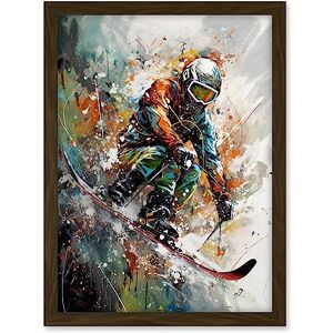 Artery8 Skier Skiing Winter Sport Paint Splat Painting Artwork Framed A3 Wall Art Print Artery8 Skier Skiing Winter Sport Paint Splat Painting Artwork Framed A3 Wall Art Print