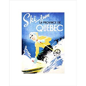 Wee Blue Coo TRAVEL WINTER SPORT QUEBEC CANADA SKI SNOW DOWNHILL FRAMED ART PRINT B12X3355 Wee Blue Coo TRAVEL WINTER SPORT QUEBEC CANADA SKI SNOW DOWNHILL FRAMED ART PRINT B12X3355