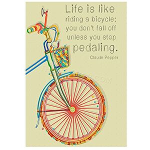 Wee Blue Coo Quote Claude Pepper Life Is Like Riding Bicycle Wall Art Print Wee Blue Coo Quote Claude Pepper Life Is Like Riding Bicycle Wall Art Print