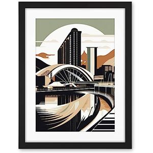 Artery8 Clyde Arc Bridge Abstract Cityscape Illustration Artwork Framed Wall Art Print 18X24 Inch Artery8 Clyde Arc Bridge Abstract Cityscape Illustration Artwork Framed Wall Art Print 18X24 Inch
