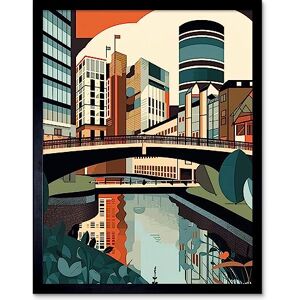 Artery8 Birmingham City Centre Canal Geometric Cityscape Art Print Framed Poster Wall Decor 12x16 inch Artery8 Birmingham City Centre Canal Geometric Cityscape Art Print Framed Poster Wall Decor 12x16 inch