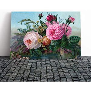 Big Box Art Canvas Print Wall Art Vintage Floral Flowers Pink Roses Mounted & Stretched Box Frame Picture Home Decor for Kitchen, Living Room, Bedroom, Hallway, Multi-Colour, 30x20 Inch Big Box Art Canvas Print Wall Art Vintage Floral Flowers Pink Roses Mounted & Stretched Box Frame Picture Home Decor for Kitchen, Living Room, Bedroom, Hallway, Multi-Colour, 30x20 Inch