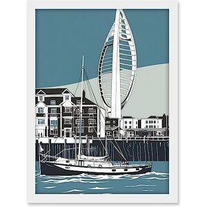 Artery8 Portsmouth Historic Dockyard with Spinnaker Tower Artwork Framed A3 Wall Art Print Artery8 Portsmouth Historic Dockyard with Spinnaker Tower Artwork Framed A3 Wall Art Print