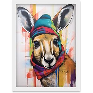 Artery8 - Kangaroo Winter Hat Art - Framed Wall Art Print Artery8 - Kangaroo Winter Hat Art - Framed Wall Art Print