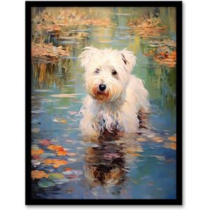Artery8 West Highland Terrier Autumn Lake Walk Claude Monet Style Dog Oil Painting Artwork Framed Wall Art Print A4 Artery8 West Highland Terrier Autumn Lake Walk Claude Monet Style Dog Oil Painting Artwork Framed Wall Art Print A4