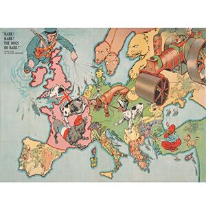 Fine Art Prints Johnson 1914 Map Europe WWI Satirical War Large Wall Art Poster Print Thick Paper 18X24 Inch Fine Art Prints Johnson 1914 Map Europe WWI Satirical War Large Wall Art Poster Print Thick Paper 18X24 Inch