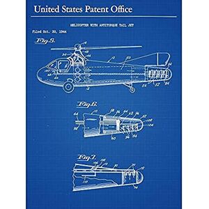 Artery8 Lee Antitorque Tail Jet Helicopter 1950 Patent Art Print Canvas Premium Wall Decor Poster Mural Artery8 Lee Antitorque Tail Jet Helicopter 1950 Patent Art Print Canvas Premium Wall Decor Poster Mural