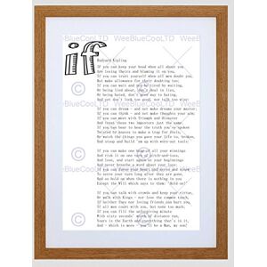 Wee Blue Coo Quote Motivation Typography Rudyard Kipling If White Framed Wall Art Print Wee Blue Coo Quote Motivation Typography Rudyard Kipling If White Framed Wall Art Print