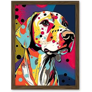 Artery8 Labrador Retriever Dog Linocut Colourful Pattern Polka Dot Portrait Modern Artwork Framed Wall Art Print 18X24 Inch Artery8 Labrador Retriever Dog Linocut Colourful Pattern Polka Dot Portrait Modern Artwork Framed Wall Art Print 18X24 Inch