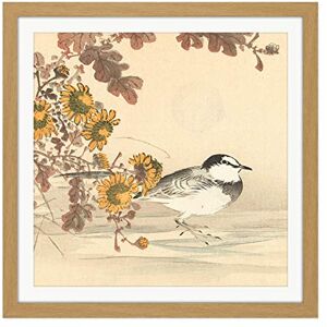 Artery8 Kono Bairei Wagtail Bird Flowers Japanese Woodblock Square Wooden Framed Wall Art Print Picture 16X16 Inch Artery8 Kono Bairei Wagtail Bird Flowers Japanese Woodblock Square Wooden Framed Wall Art Print Picture 16X16 Inch