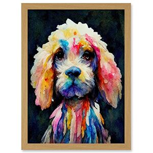 Wee Blue Coo Bright Abstract Colourful Dog Spaniel Cavapoo Cockapoo Artwork Framed Wall Art Print A4 Wee Blue Coo Bright Abstract Colourful Dog Spaniel Cavapoo Cockapoo Artwork Framed Wall Art Print A4