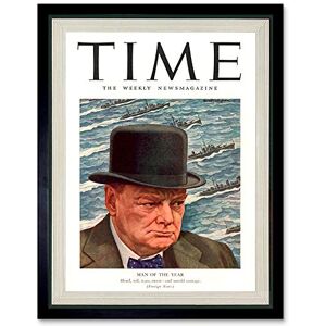Wee Blue Coo Magazine War 1941 Winston Churchill 'Man Of The Year' Time Art Print Framed Poster Wall Decor 12X16 Inch Wee Blue Coo Magazine War 1941 Winston Churchill 'Man Of The Year' Time Art Print Framed Poster Wall Decor 12X16 Inch