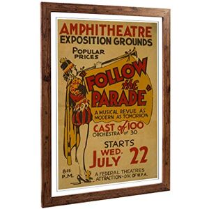 Big Box Art Framed Print of Vintage WPA Poster Follow The Parade (3) Design Wall Art Picture Home Decor for Kitchen, Living Room, Bedroom, Hallway, Walnut, A2 / 24.5x18 Inch / 62x45cm Big Box Art Framed Print of Vintage WPA Poster Follow The Parade (3) Design Wall Art Picture Home Decor for Kitchen, Living Room, Bedroom, Hallway, Walnut, A2 / 24.5x18 Inch / 62x45cm