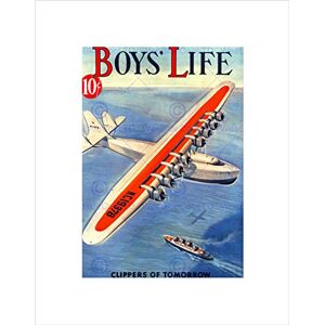 Wee Blue Coo Comics Boys Life Clipper Tomorrow Plane Ocean Sea USA Wall Art Print Wee Blue Coo Comics Boys Life Clipper Tomorrow Plane Ocean Sea USA Wall Art Print