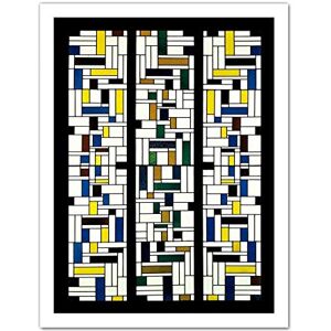 Wee Blue Coo Van Doesburg Stained Glass Composition IV Artwork Framed Wall Art Print 18X24 Inch Wee Blue Coo Van Doesburg Stained Glass Composition IV Artwork Framed Wall Art Print 18X24 Inch