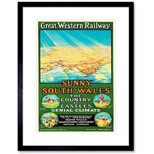 Wee Blue Coo TRAVEL TOURISM GWR RAILWAY WALES SPORT FUN SUN MAP FRAMED ART PRINT B12X7291 Wee Blue Coo TRAVEL TOURISM GWR RAILWAY WALES SPORT FUN SUN MAP FRAMED ART PRINT B12X7291