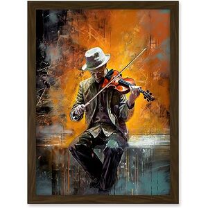 Artery8 Street Musician Playing Jazz Music on his Violin Artwork Framed A3 Wall Art Print Artery8 Street Musician Playing Jazz Music on his Violin Artwork Framed A3 Wall Art Print