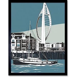 Artery8 Portsmouth Historic Dockyard with Spinnaker Tower Art Print Framed Poster Wall Decor 12x16 inch Artery8 Portsmouth Historic Dockyard with Spinnaker Tower Art Print Framed Poster Wall Decor 12x16 inch