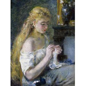 Artery8 Pierre Auguste Renoir Woman Crocheting C1875 Painting Unframed Wall Art Print Poster Home Decor Premium Artery8 Pierre Auguste Renoir Woman Crocheting C1875 Painting Unframed Wall Art Print Poster Home Decor Premium