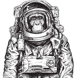 Wee Blue Coo Chimpanzee Astronaut Space Animal Art Print Poster Wall Decor Wee Blue Coo Chimpanzee Astronaut Space Animal Art Print Poster Wall Decor