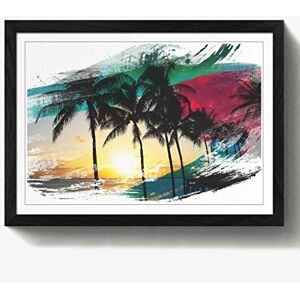 Arty Pie Framed Print Black A2 (24.5x18 Inch) Seascape Hawaii Sunset Palm Trees V2, Wood, Multi-Colour, 60 x 42 x 2 cm Arty Pie Framed Print Black A2 (24.5x18 Inch) Seascape Hawaii Sunset Palm Trees V2, Wood, Multi-Colour, 60 x 42 x 2 cm