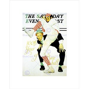 Wee Blue Coo MAGAZINE COVER SPORT SCENE BASEBALL PITCHER CATCHER CIGAR ART PRINT B12X12133 Wee Blue Coo MAGAZINE COVER SPORT SCENE BASEBALL PITCHER CATCHER CIGAR ART PRINT B12X12133