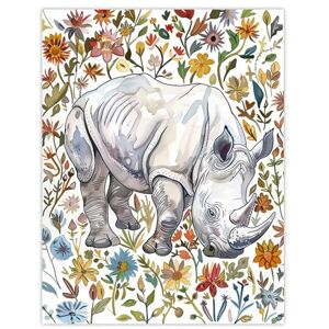 Artery8 Rhinoceros Rhino in Wildflower Meadow Watercolour Living Room Large Wall Art Poster Print Thick Paper 18X24 Inch Artery8 Rhinoceros Rhino in Wildflower Meadow Watercolour Living Room Large Wall Art Poster Print Thick Paper 18X24 Inch