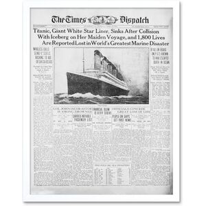 Artery8 - Titanic Maiden Voyage - Vintage Front Page - Poster Artery8 - Titanic Maiden Voyage - Vintage Front Page - Poster