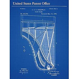 Artery8 Steinway Piano Frame 1885 Internals Vintage Music Patent Unframed Wall Art Print Poster Home Decor Premium Artery8 Steinway Piano Frame 1885 Internals Vintage Music Patent Unframed Wall Art Print Poster Home Decor Premium