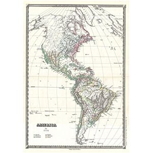 Wee Blue Coo Map 1855 Spruner Americas Before 1776 Vintage Wall Art Print Wee Blue Coo Map 1855 Spruner Americas Before 1776 Vintage Wall Art Print