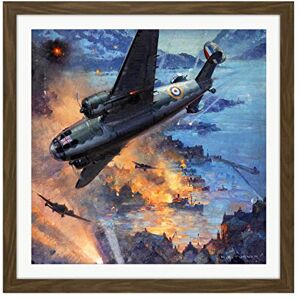 Fine Art Prints Turner War WWII Hudson Bombers Raid Painting Square Wooden Framed Wall Art Print Picture 16X16 Inch Fine Art Prints Turner War WWII Hudson Bombers Raid Painting Square Wooden Framed Wall Art Print Picture 16X16 Inch
