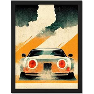 Doppelganger33 LTD Japanese Sports Car Vintage Vector Yellow Silver Black Artwork Framed Wall Art Print 18X24 Inch Doppelganger33 LTD Japanese Sports Car Vintage Vector Yellow Silver Black Artwork Framed Wall Art Print 18X24 Inch