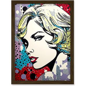 Artery8 Bond Girl Comic Book Style Purple Blue Red Polka Dot Pattern Portrait Halftone Artwork Framed Wall Art Print A4 Artery8 Bond Girl Comic Book Style Purple Blue Red Polka Dot Pattern Portrait Halftone Artwork Framed Wall Art Print A4